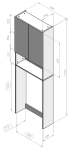 Schemat budowy szafki łazienkowej nad pralkę i jej rozmiar