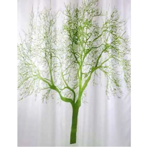 TREE zasłonka prysznicowa biało-zielony