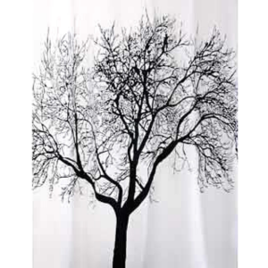 TREE zasłonka prysznicowa biało-czarny