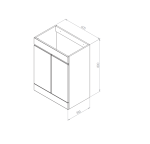 Szukasz wymiarów dla szafki łazienkowej? Sprawdź je na rysunku