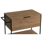 Wygląd szafki łazienkowej stojącej z blatem w wersji ciepłego drewna