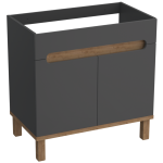 Szafka łazienkowa z linii OVO posiada idealne wycięcie na prostokątną umywalkę