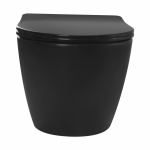 CARLO MINI miska wc bezkołnierzowa z deską czarny mat