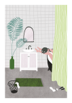 Plakat Bath Cat A3 obraz w stylu pop-art 30x40 cm