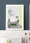 Plakat Bath Cat A3 obraz w stylu pop-art 30x40 cm
