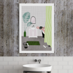 Plakat Bath Cat A3 obraz w stylu pop-art 30x40 cm