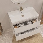Biała szafka pod umywalkę AUSTIN składa się z dwóch szuflad