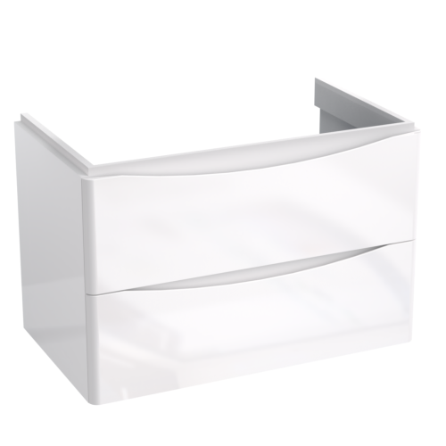 Biała szafka bez blatu pod umywalkę meblową o szerokości 80 cm