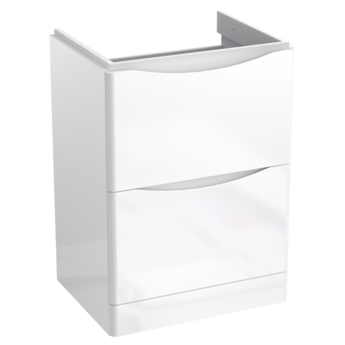 Biała szafka podumywalkowa AUSTIN wyposażona w dwie szuflady z cichym domykiem