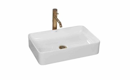 Prostokątna umywalka nablatowa z serii AVIA o szerokości 51 cm