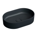 Elegancki model umywalki nablatowej Omnires OVO M+ w kolorze black lava