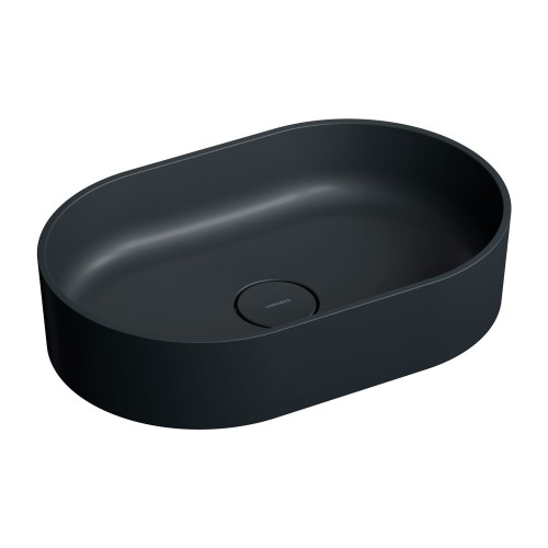 Elegancki model umywalki nablatowej Omnires OVO M+ w kolorze black lava
