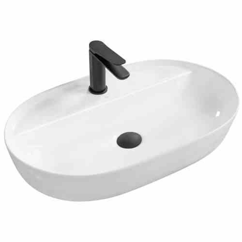 Owalna umywalka nablatowa z kolekcji AURA o długości 61 cm