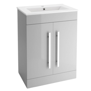 AVON zestaw szafka łazienkowa 60 cm z umywalką szary połysk