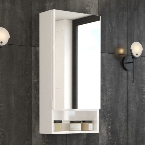 Szafka lustrzana o szerokości 50 cm biały połysk.