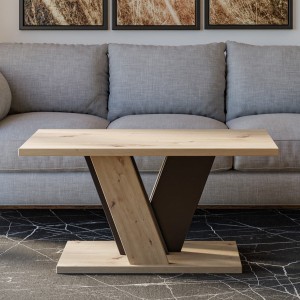 Ława do salonu w stylu loft Dąb Arstisan / Czarny Lunar 110 / 70 cm