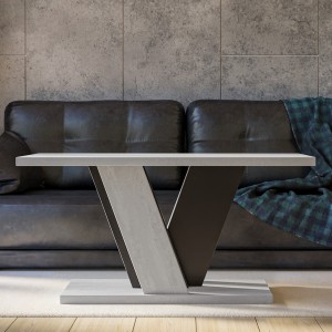 Ława do salonu w stylu loft Beton / Czarny Mat 110 / 70 cm Lunar