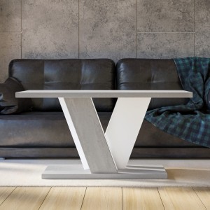 Ława do salonu w stylu loft Beton / Biały Mat 110 / 70 cm Lunar