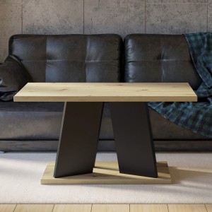 Stolik kawowy do salonu Dąb Artisan / Czarny Mat 110x70 cm Mozairo 