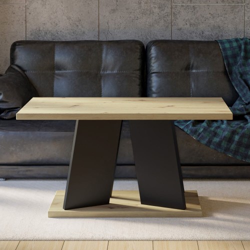 Stolik kawy Mozairo dąb artisan / czarny mat