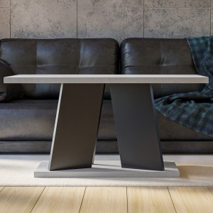 Stolik kawowy do salonu Czarny Mat / Beton 110x70 cm Mozairo