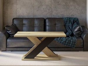 Ława stolik kawowy do salonu w stylu loft Dąb artisan/ Czarny 110 / 70 cm Eterna  