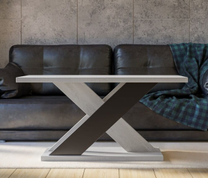 Ława stolik kawowy do salonu w stylu loft  Beton / Czarny mat 110 cm  Eterna