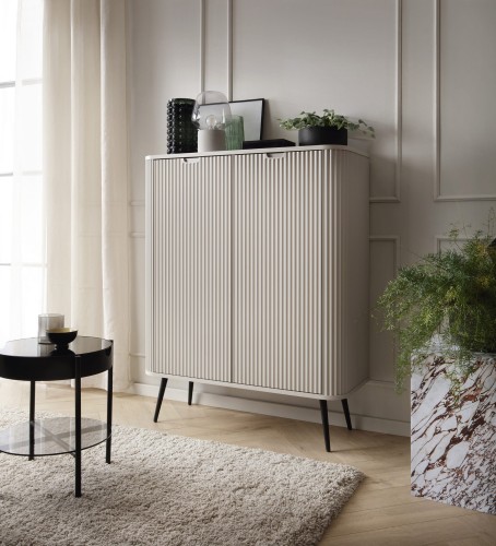 MILO Komoda Wysoka 103cm Kaszmir Czarne Nóżki