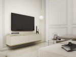 MELI Szafka RTV z Frontem Gładkim 135cm Beż