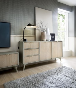 KORA Komoda 158cm Eukaliptus/Jodełka Scandi