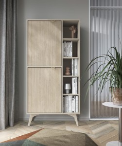 KORA Regał 80cm Beż Piaskowy/Jodełka Scandi