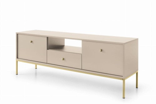 LUMI Szafka RTV 153cm Beż, Złoty Stelaż (3).jpg