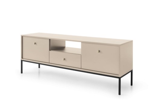 LUMI Szafka RTV 153cm Beż, Czarny Stelaż (5).jpg