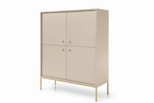 LUMI Komoda Wysoka 103cm Beż, Złoty Stelaż (1).jpg