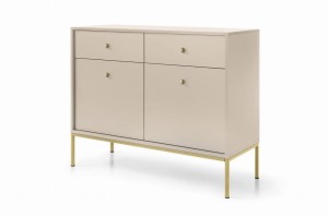 LUMI Komoda 103cm Beż, Złoty Stelaż