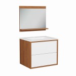 Szafka pod umywalkę wisząca z 2 szufladami 60 cm ERIN marengo biały / dąb karmel set