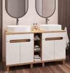 Sprawdź jak szafka podblatowa estetycznie oddziela strefy umywalkowe