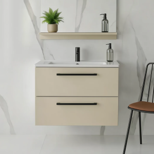 Szafka łazienkowa z umywalką ONE 80 cm kaszmir 2 szuflady 