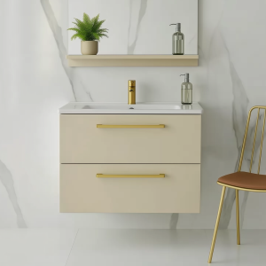 Szafka łazienkowa z umywalką ONE 80 cm kaszmir 2 szuflady