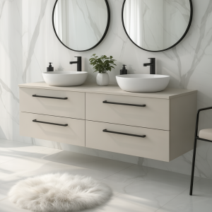 Szafka łazienkowa z blatem ONE 120 cm kaszmir 4 szuflady 