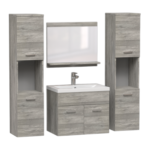 Zestaw mebli do łazienki z lustrem PURO jesion szary