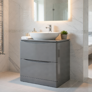 Szafka podumywalkowa z blatem AUSTIN stojąca 80 cm szary połysk