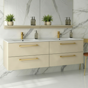 Szafka łazienkowa wisząca z umywalką ONE 120 cm kaszmir