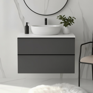 Szafka łazienkowa z blatem ONE 60 cm antracyt 2 szuflady