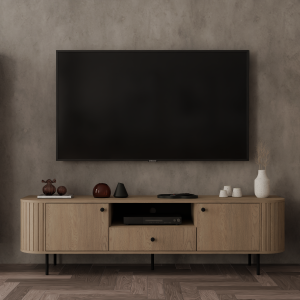 Szafka RTV MAVI II 180 cm z szufladami ryflowana Dąb cremona